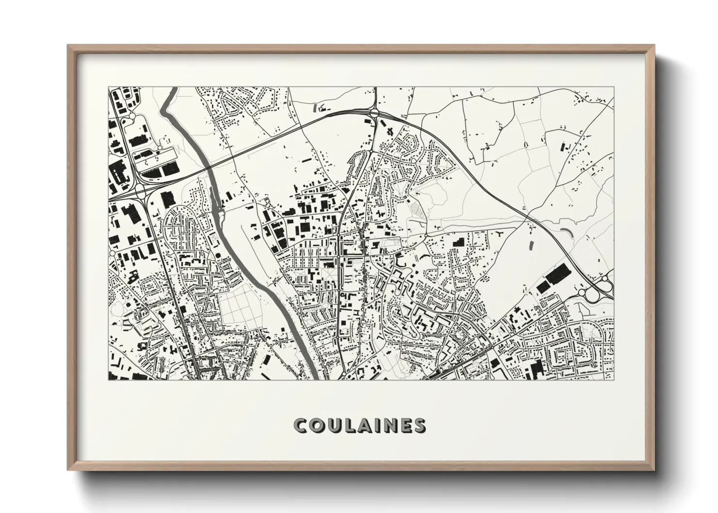 Une affiche de carte sur Coulaines