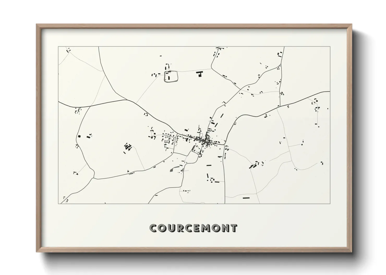 Une affiche de carte sur Courcemont