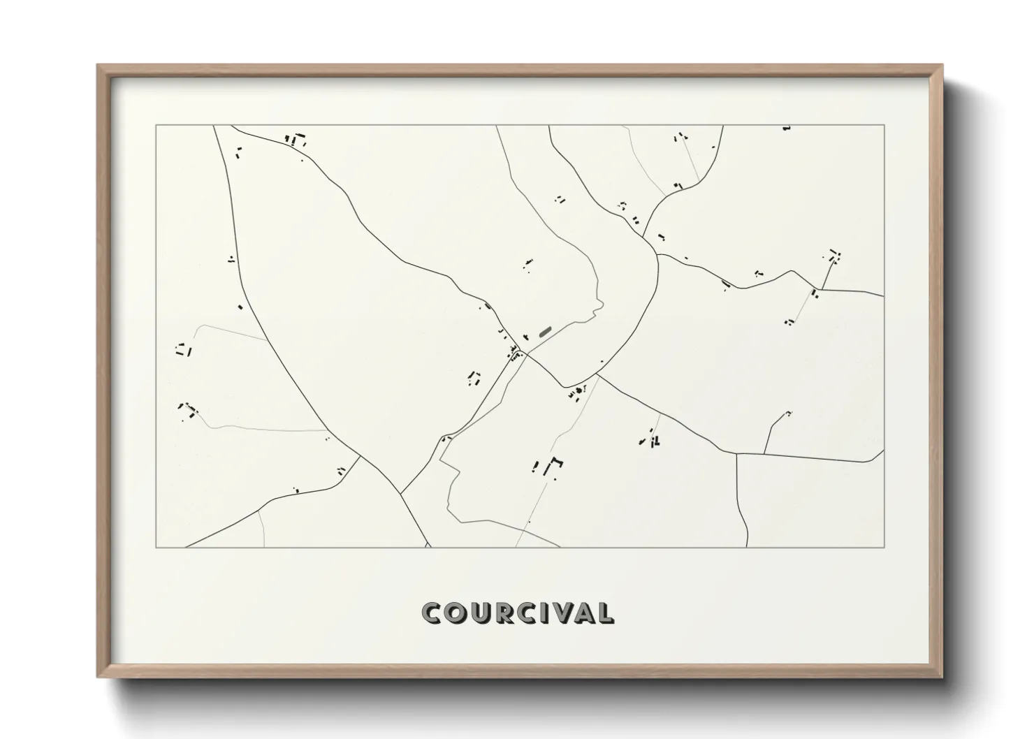 Une affiche de carte sur Courcival