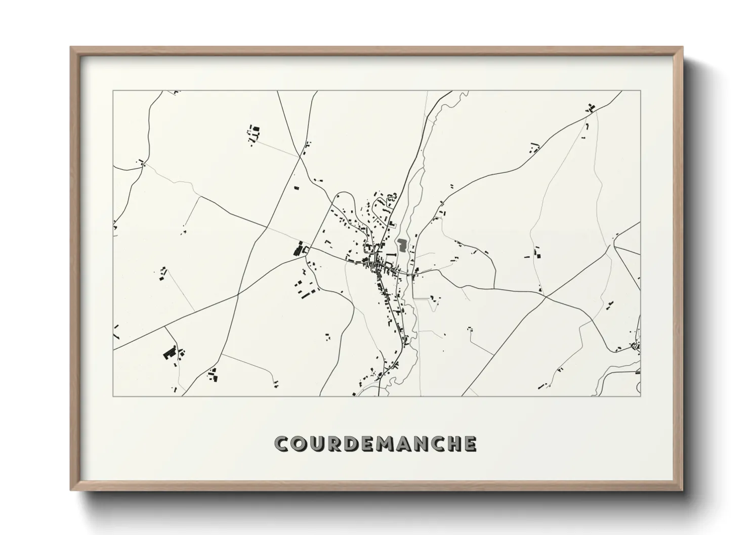 Une affiche de carte sur Courdemanche
