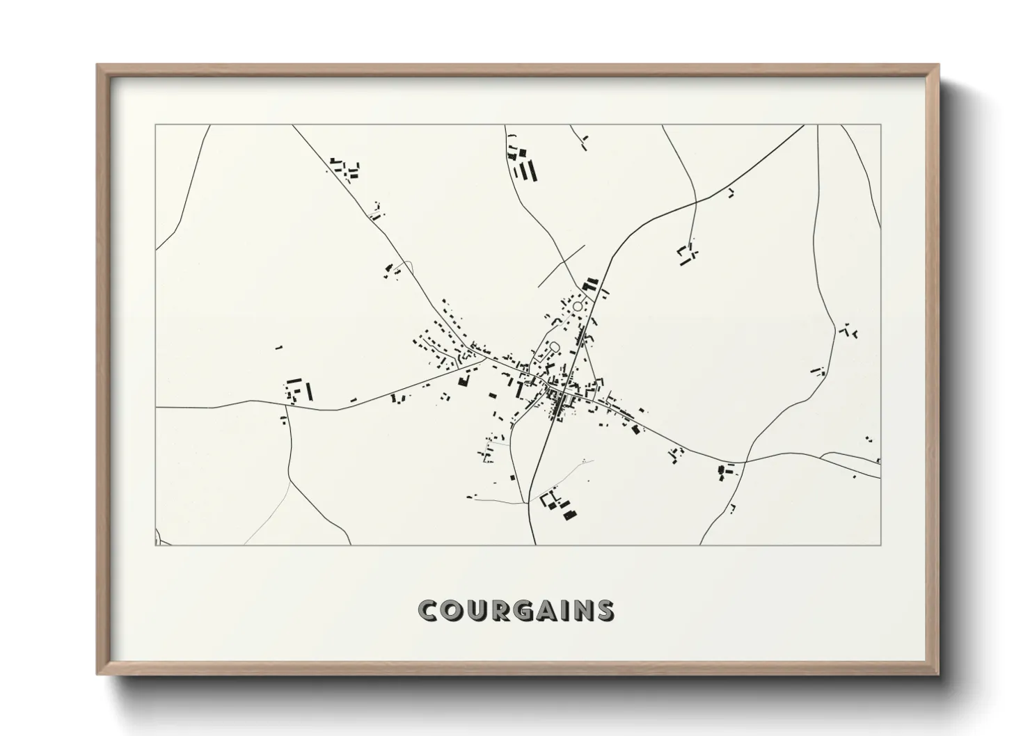 Une affiche de carte sur Courgains