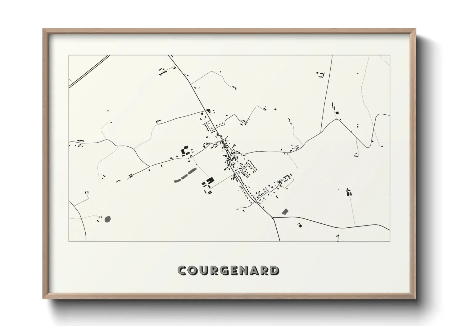 Une affiche de carte sur Courgenard