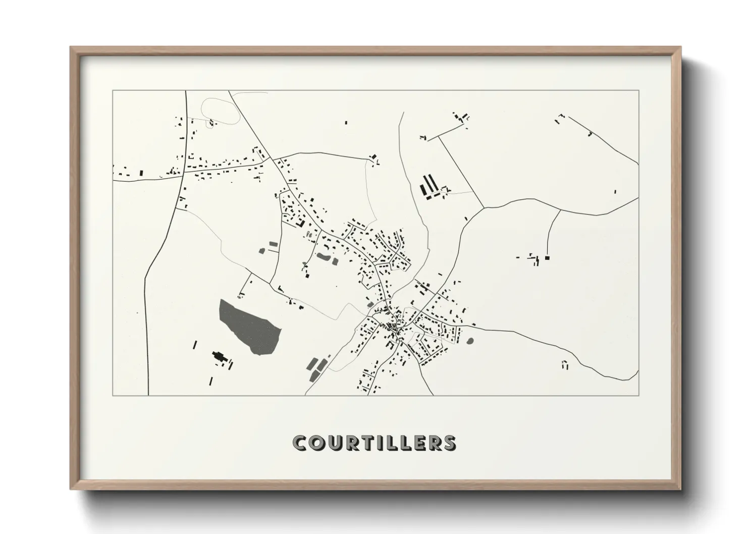 Une affiche de carte sur Courtillers