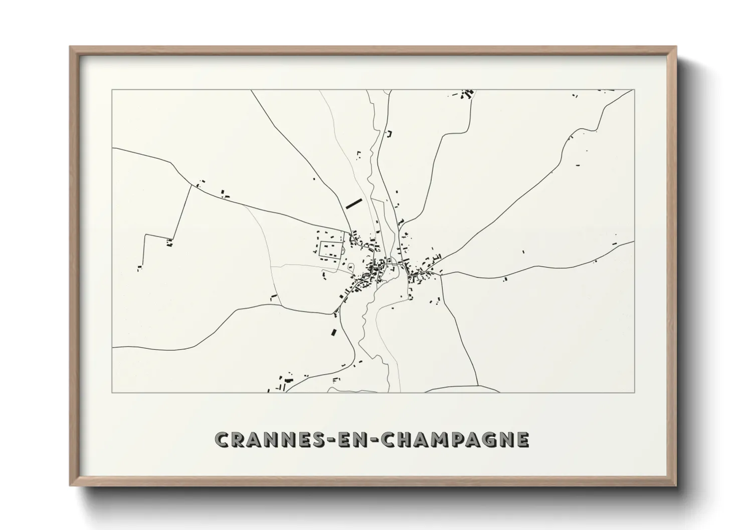 Une affiche de carte sur Crannes-en-Champagne