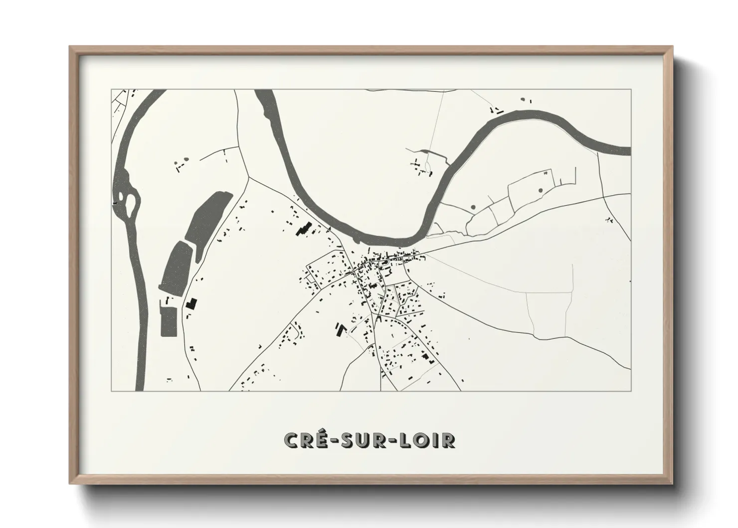 Une affiche de carte sur Cré-sur-Loir