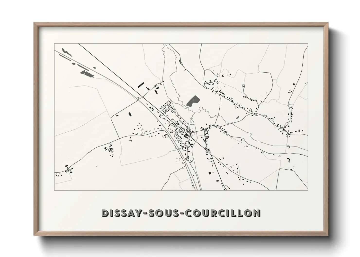 Une affiche de carte sur Dissay-sous-Courcillon