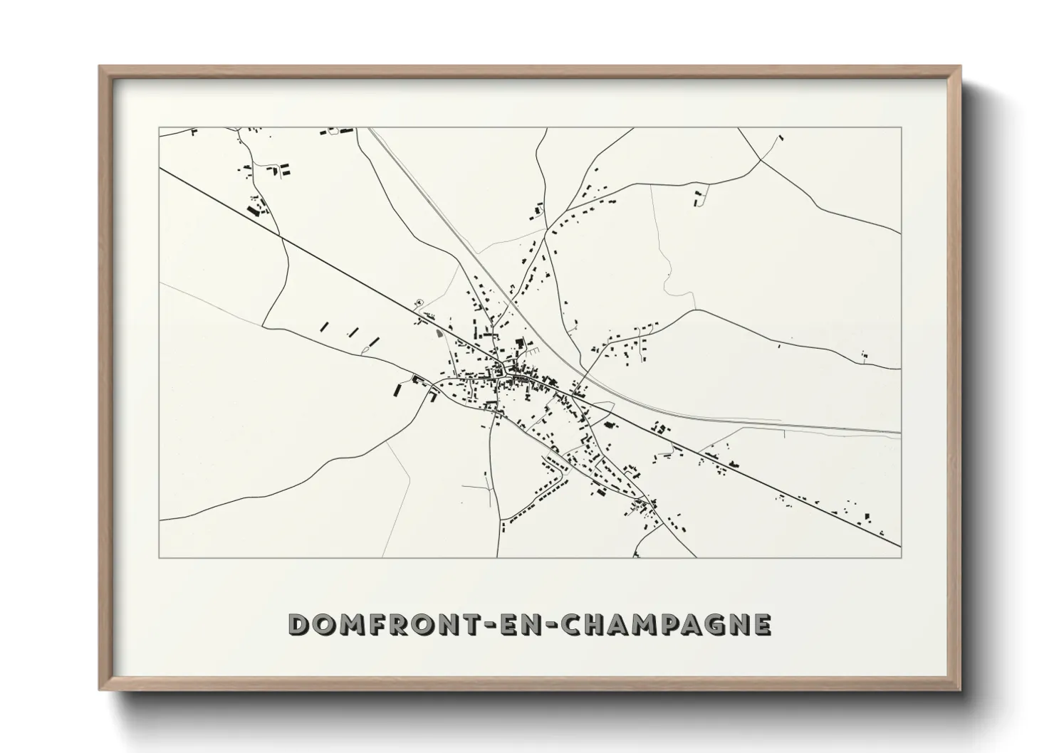 Une affiche de carte sur Domfront-en-Champagne