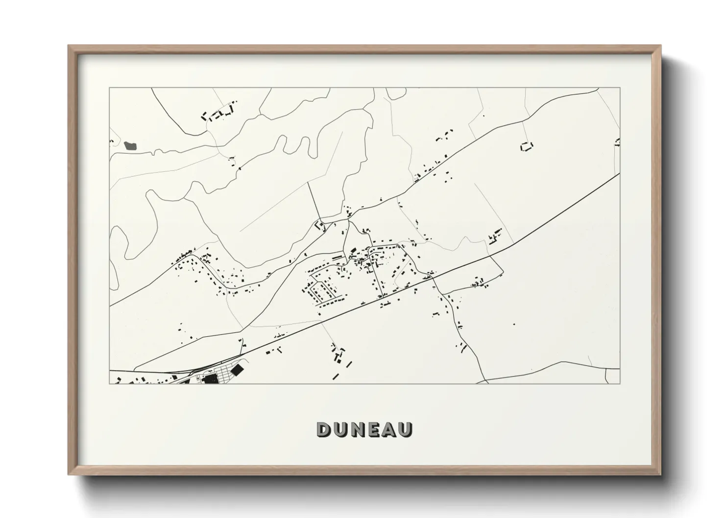 Une affiche de carte sur Duneau