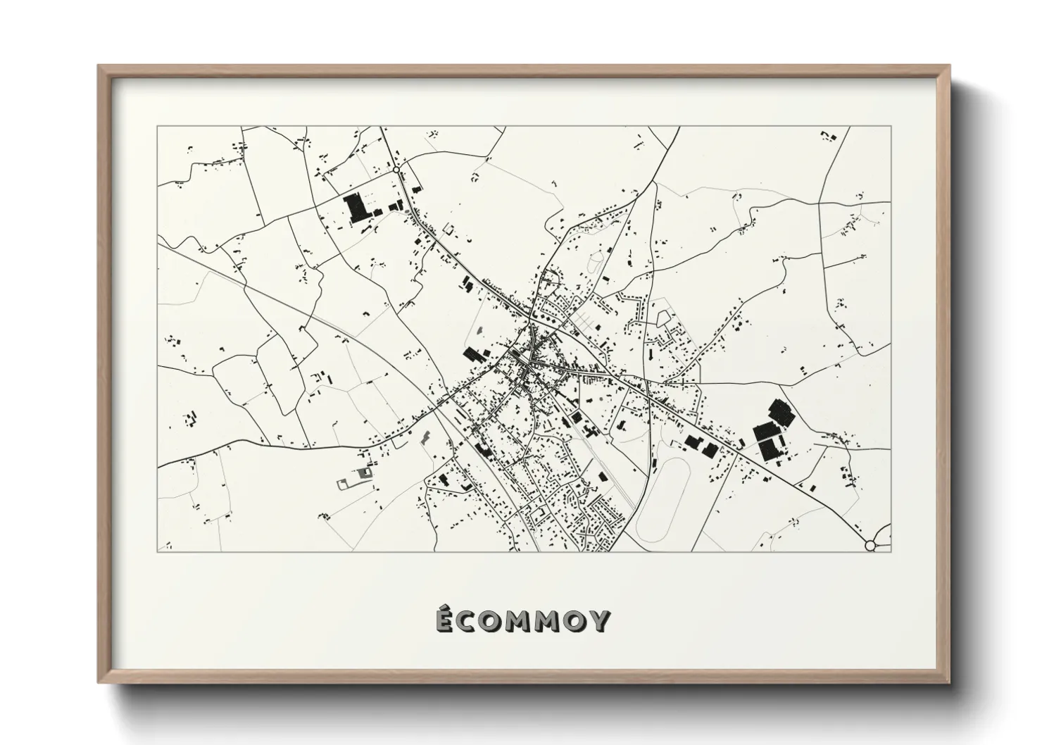 Une affiche de carte sur Écommoy