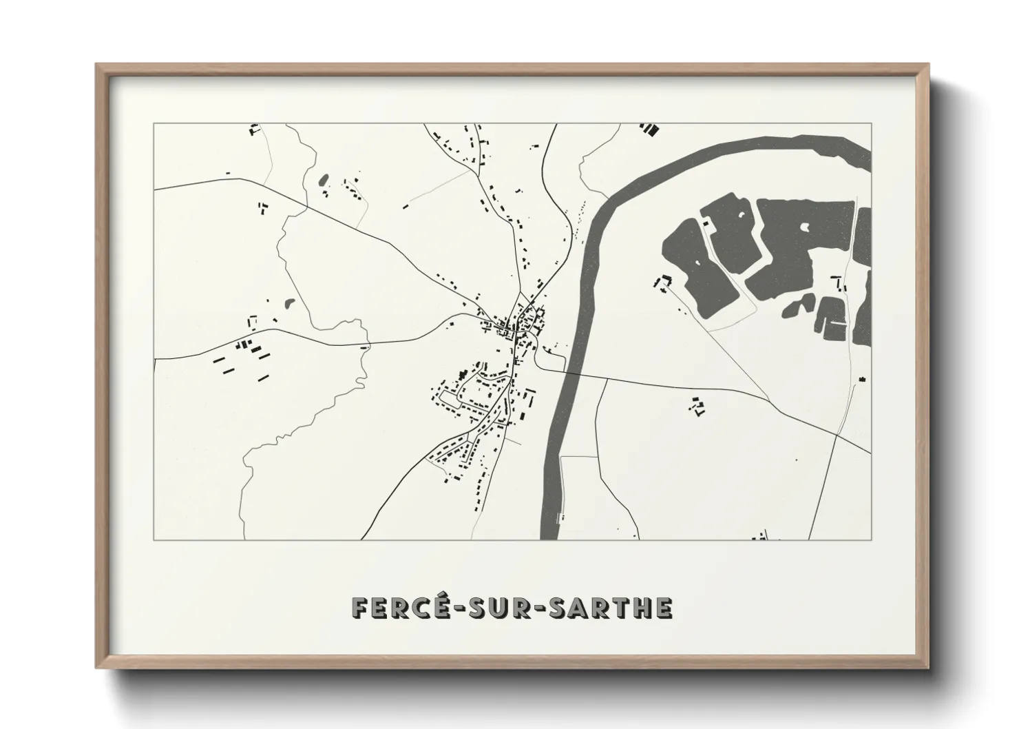 Une affiche de carte sur Fercé-sur-Sarthe