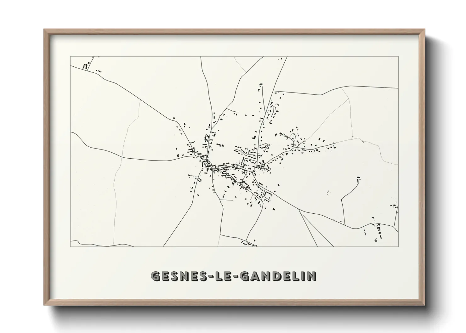 Une affiche de carte sur Gesnes-le-Gandelin