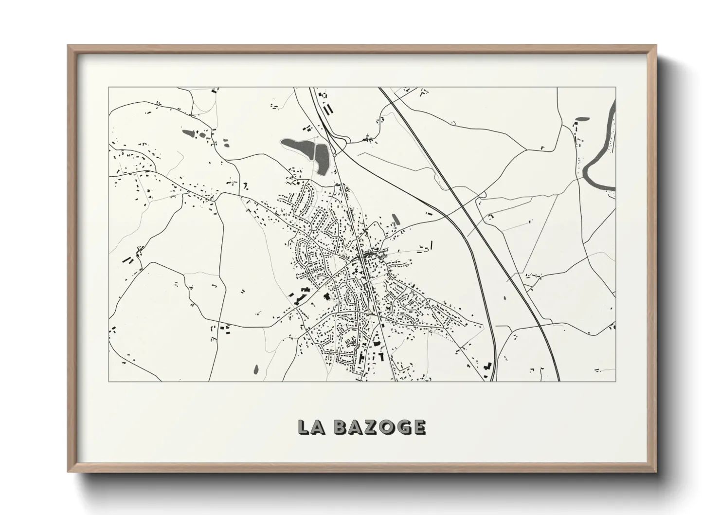 Une affiche de carte sur La Bazoge
