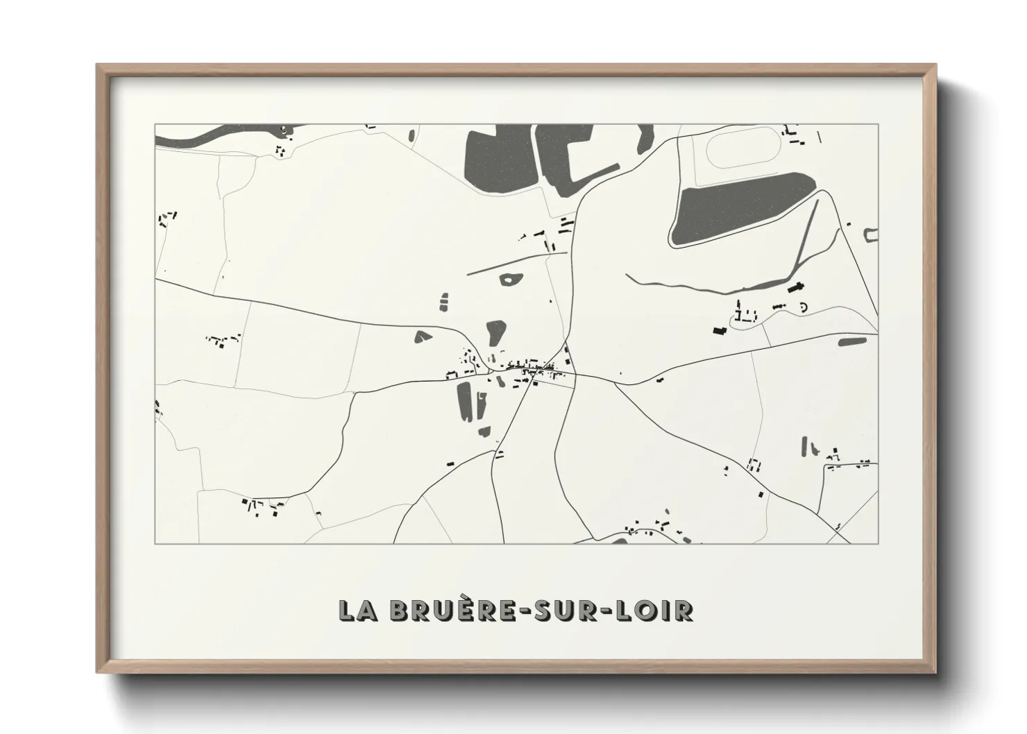 Une affiche de carte sur La Bruère-sur-Loir