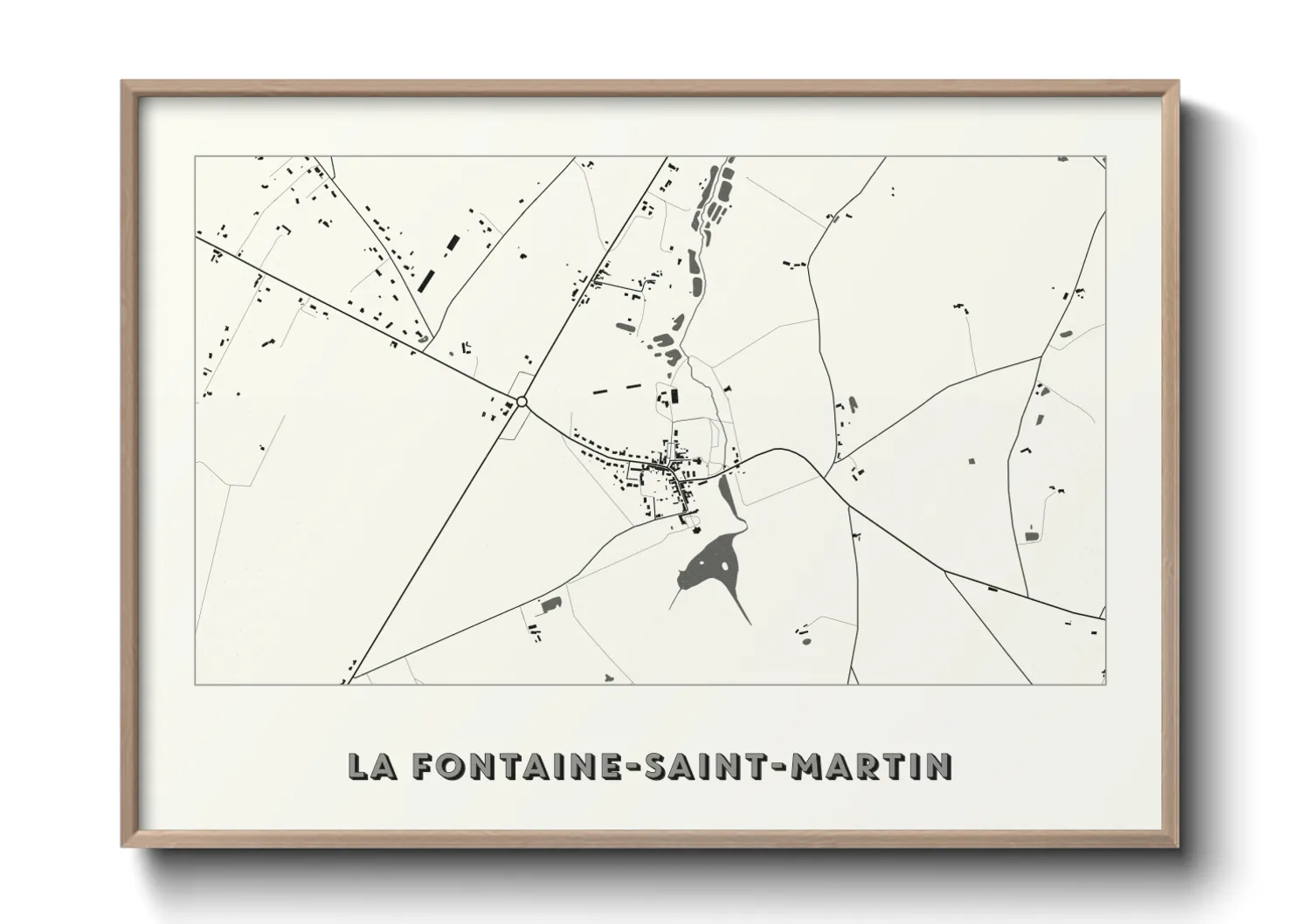 Une affiche de carte sur La Fontaine-Saint-Martin