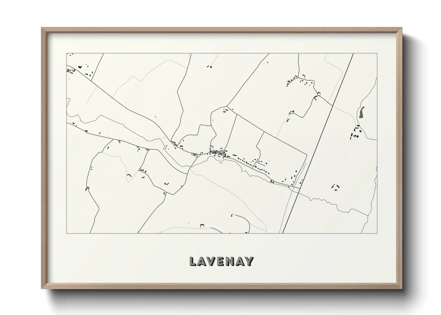 Une affiche de carte sur Lavenay