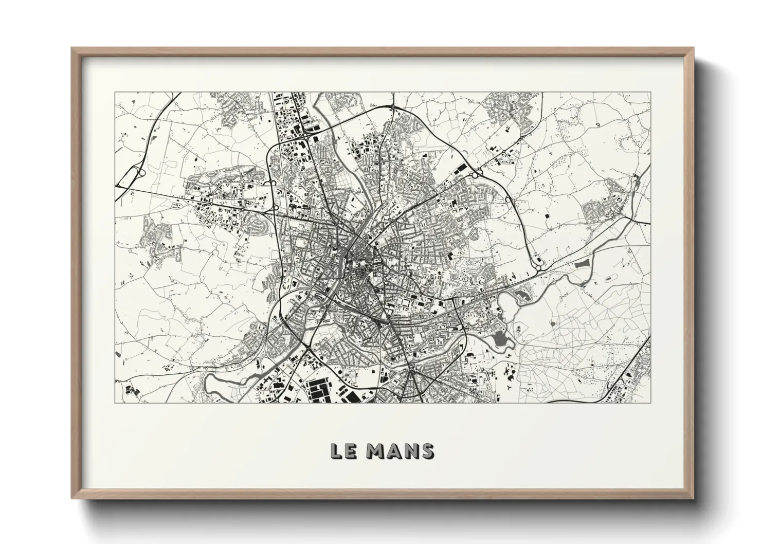 Une affiche de carte sur Le Mans