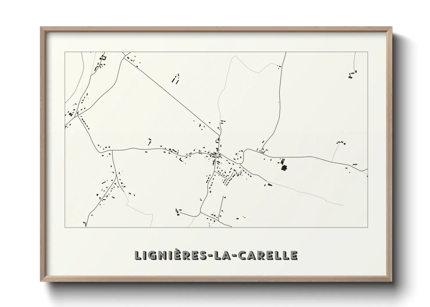 Une affiche de carte sur Lignières-la-Carelle
