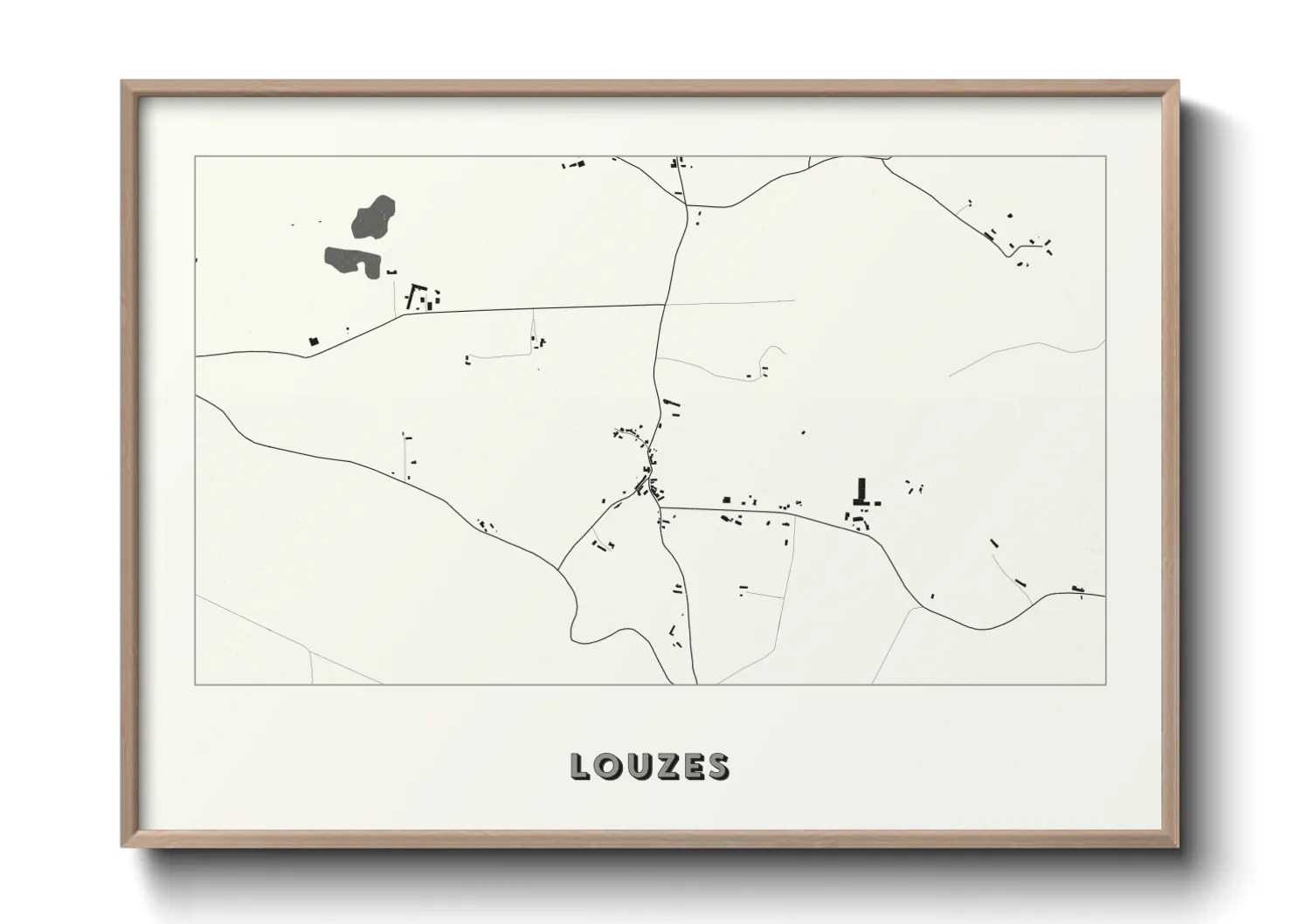 Une affiche de carte sur Louzes