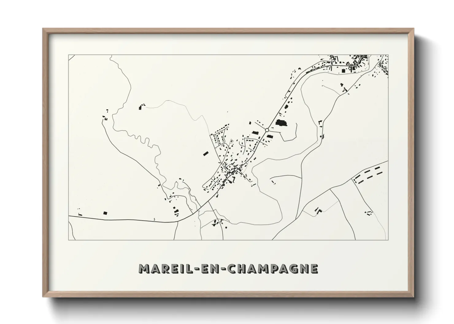 Une affiche de carte sur Mareil-en-Champagne