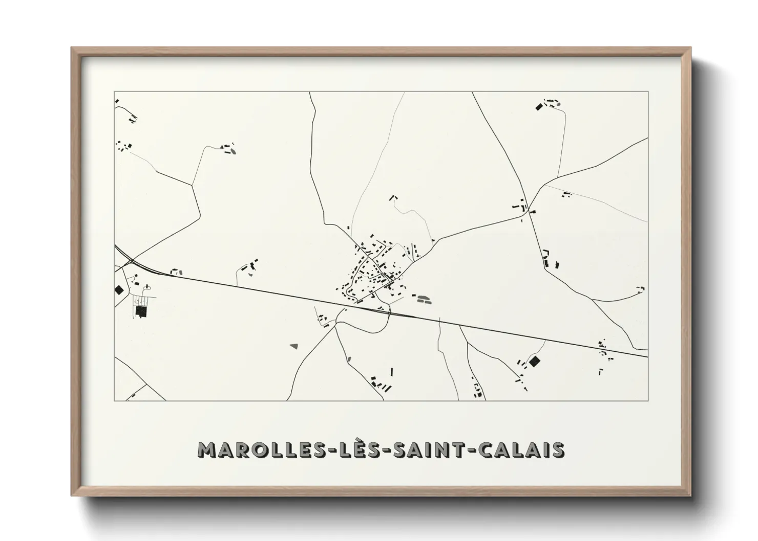 Une affiche de carte sur Marolles-lès-Saint-Calais