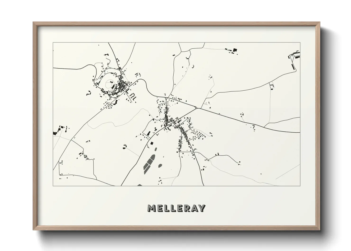 Une affiche de carte sur Melleray