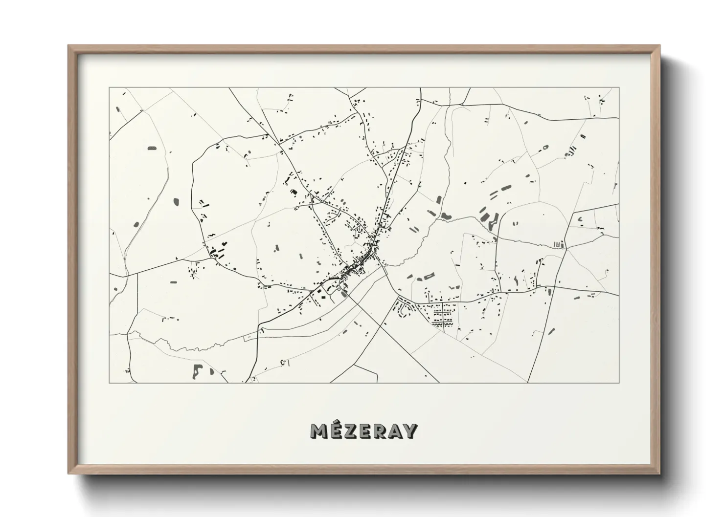 Une affiche de carte sur Mézeray