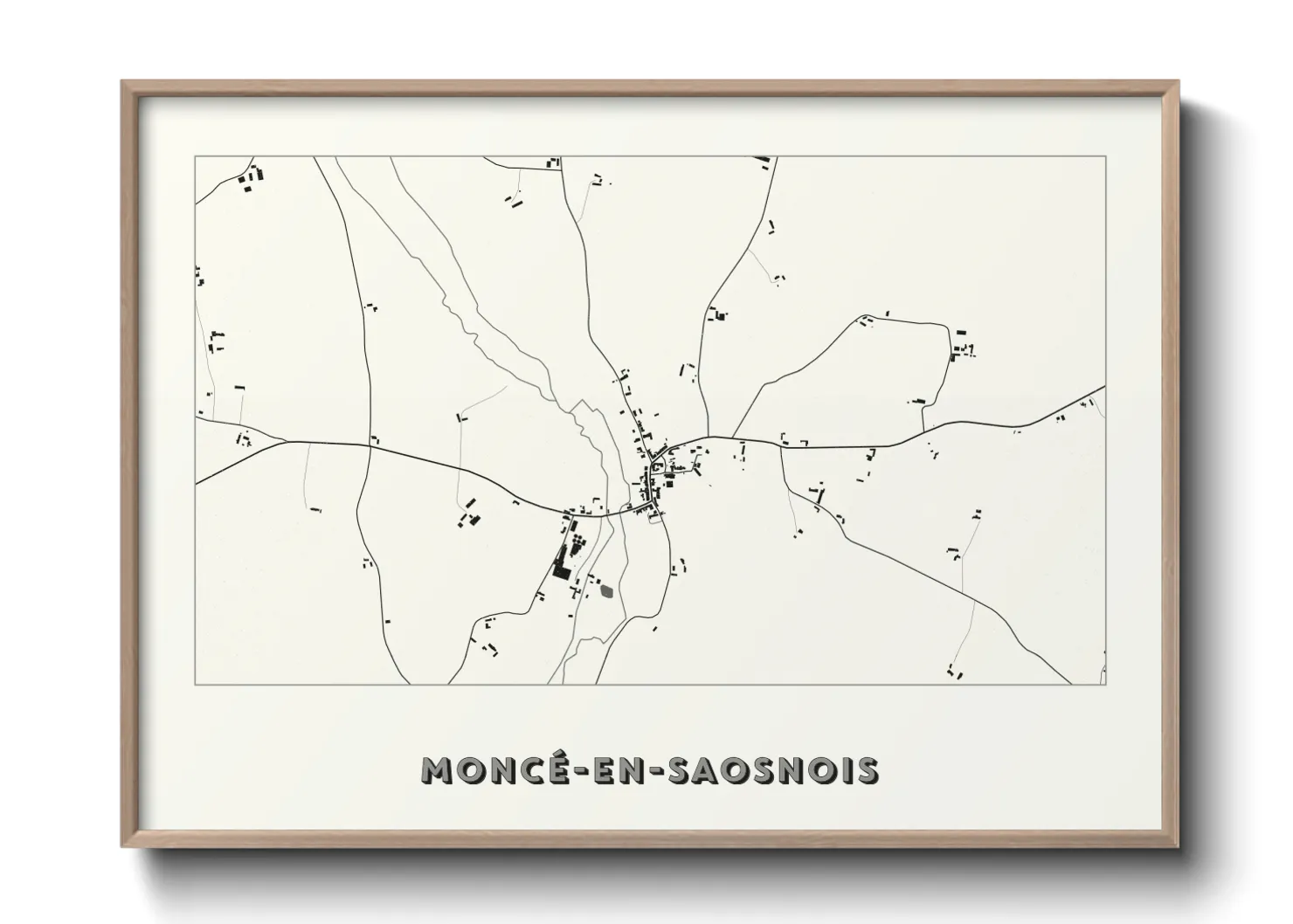 Une affiche de carte sur Moncé-en-Saosnois
