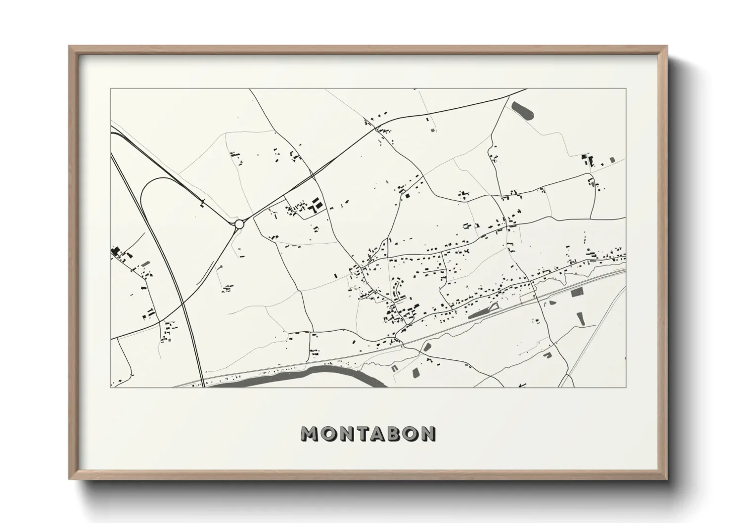Une affiche de carte sur Montabon