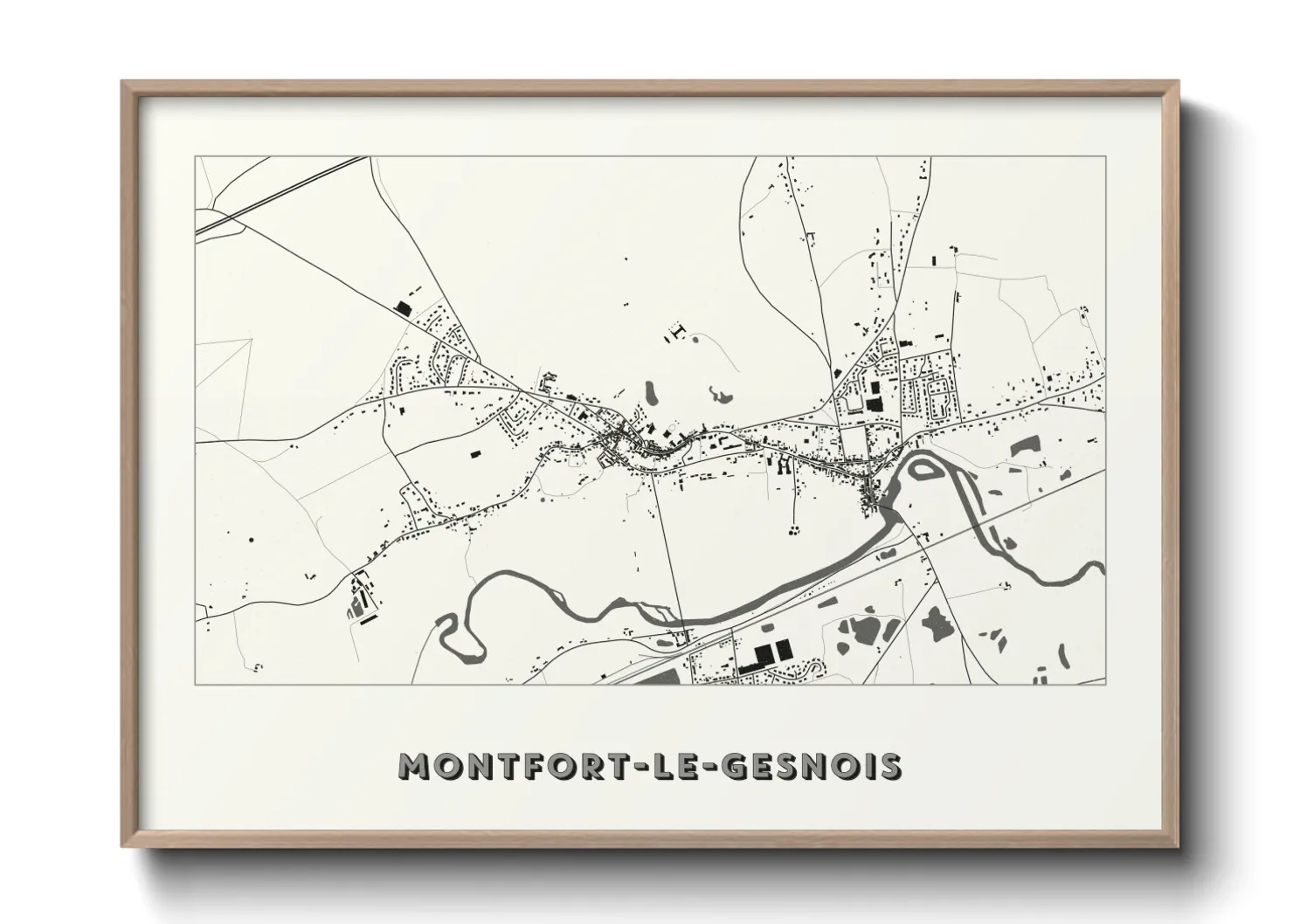 Une affiche de carte sur Montfort-le-Gesnois