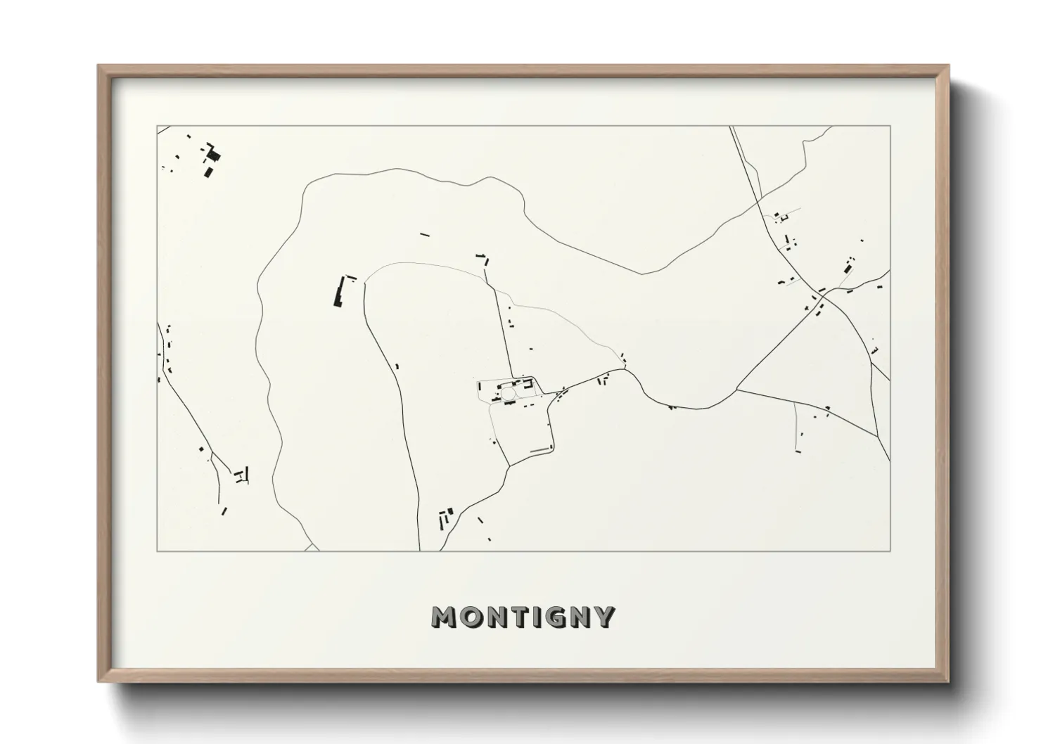 Une affiche de carte sur Montigny