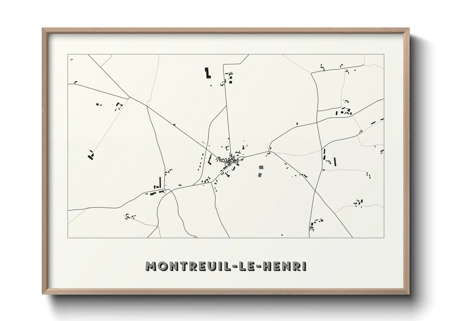Une affiche de carte sur Montreuil-le-Henri