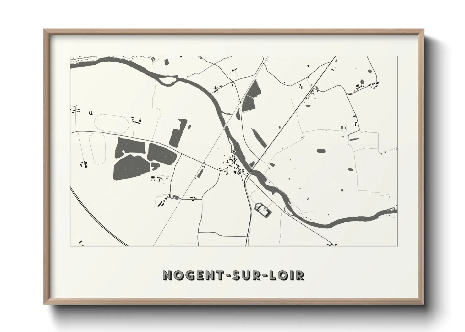 Une affiche de carte sur Nogent-sur-Loir