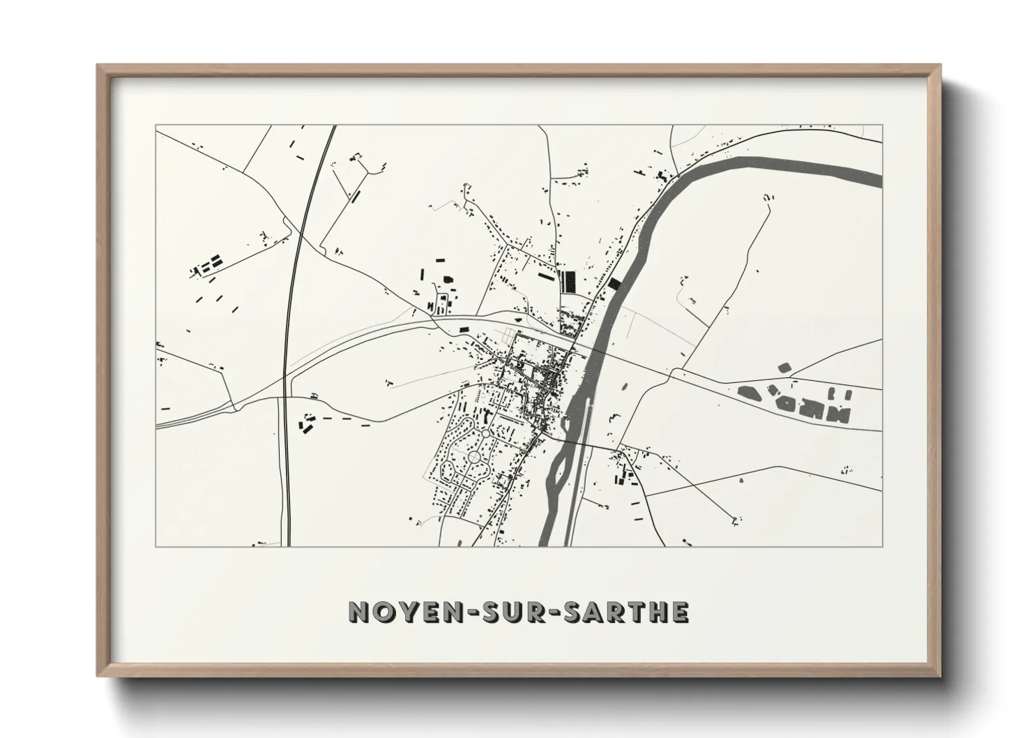 Une affiche de carte sur Noyen-sur-Sarthe