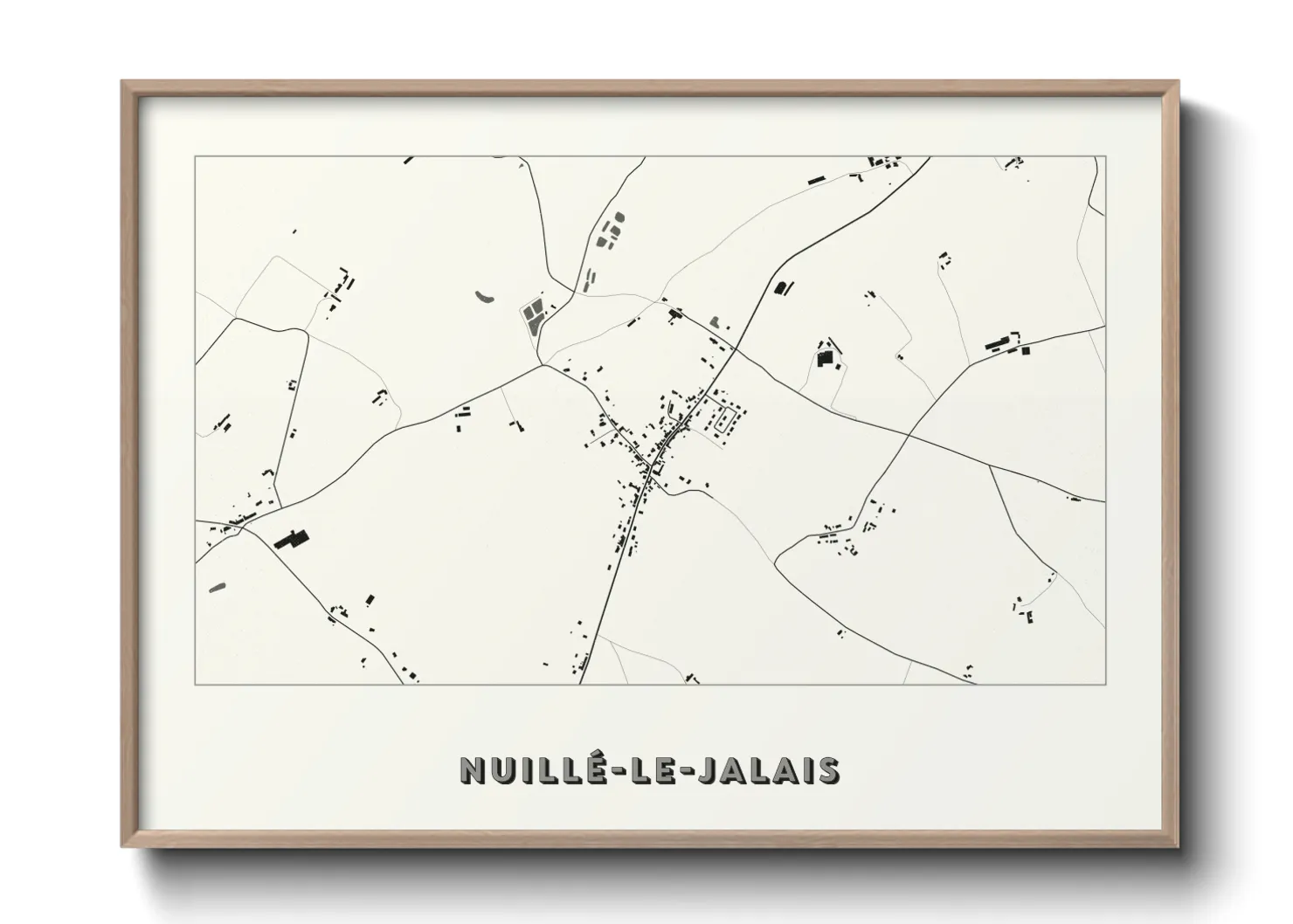Une affiche de carte sur Nuillé-le-Jalais