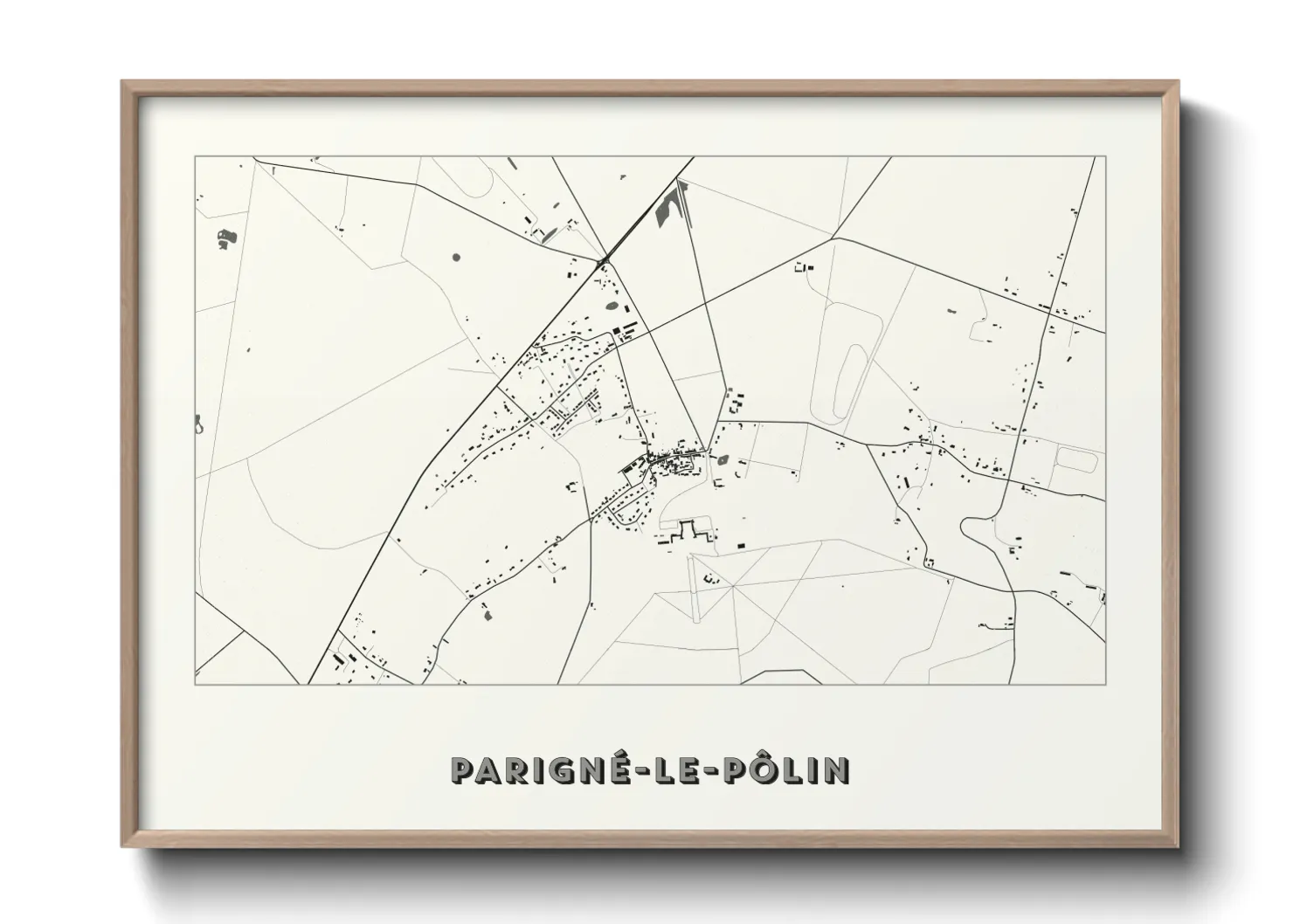 Une affiche de carte sur Parigné-le-Pôlin