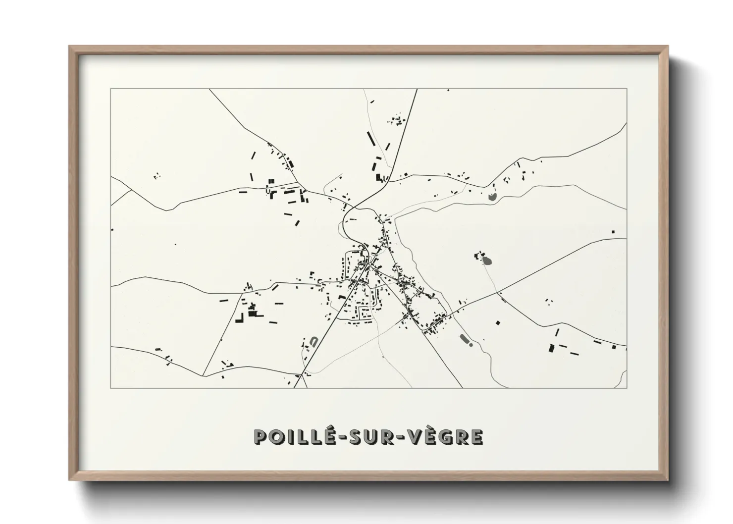 Une affiche de carte sur Poillé-sur-Vègre