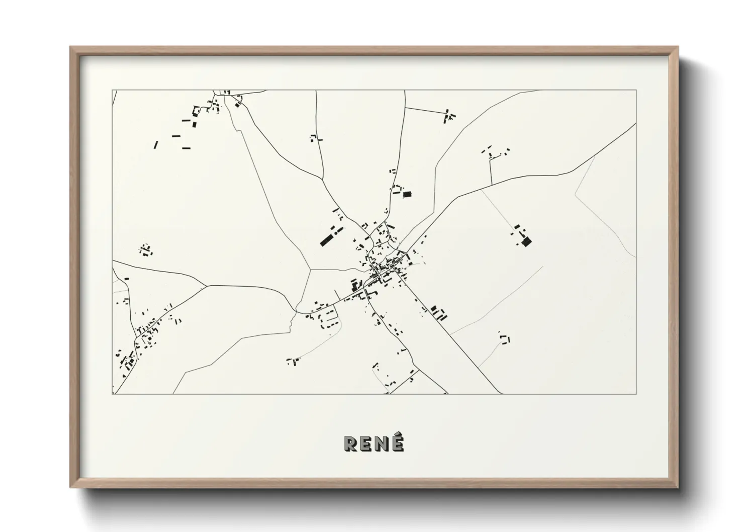 Une affiche de carte sur René