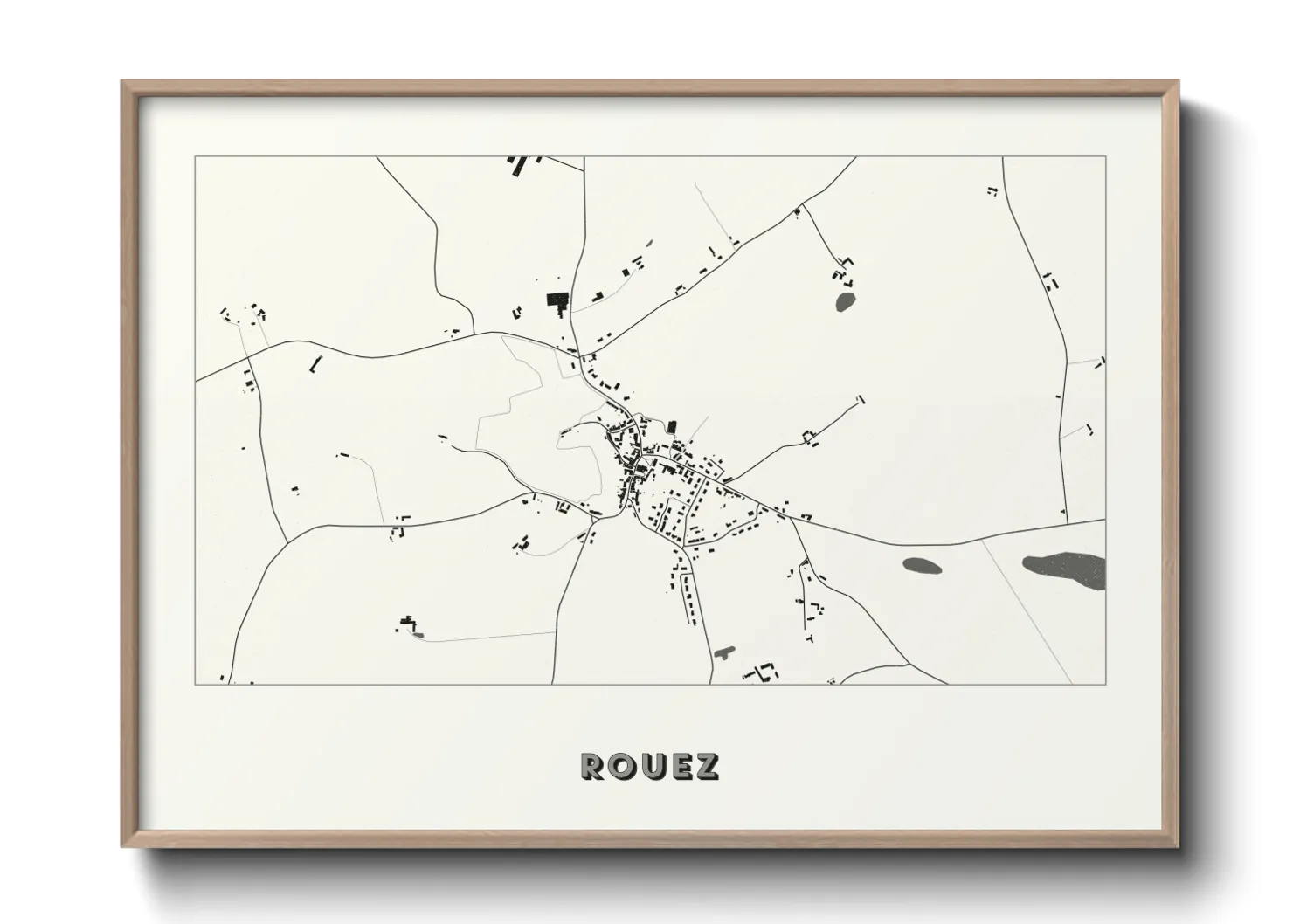 Une affiche de carte sur Rouez