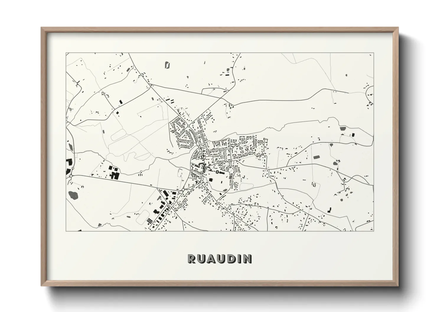 Une affiche de carte sur Ruaudin