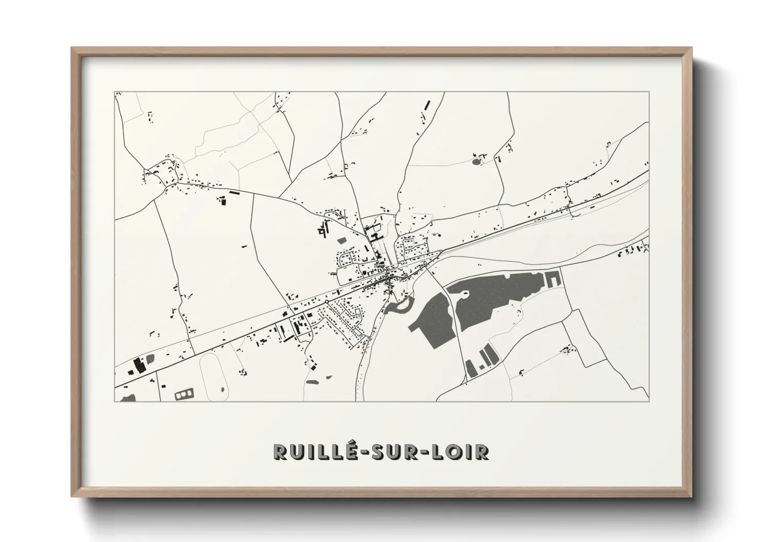 Une affiche de carte sur Ruillé-sur-Loir