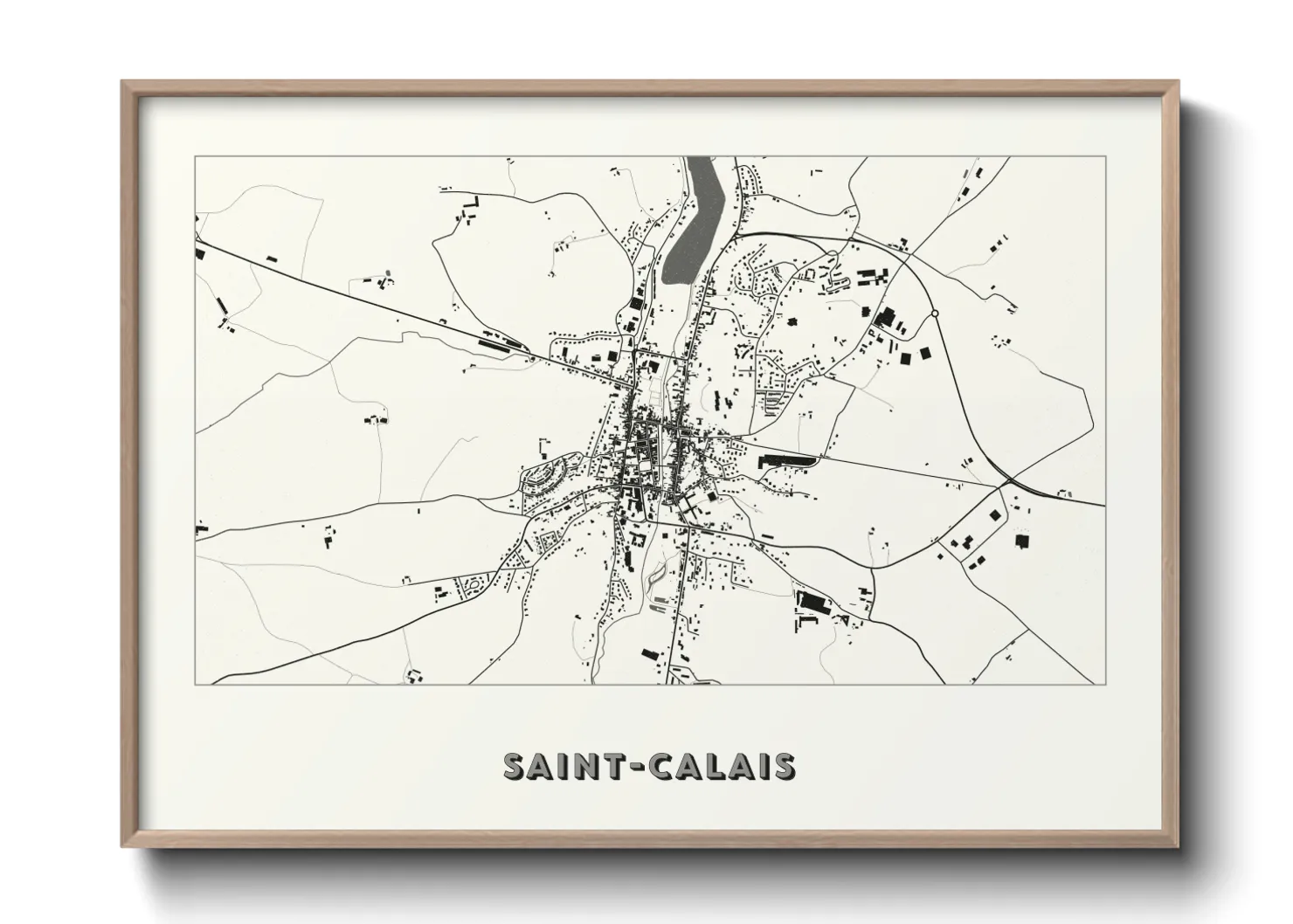 Une affiche de carte sur Saint-Calais