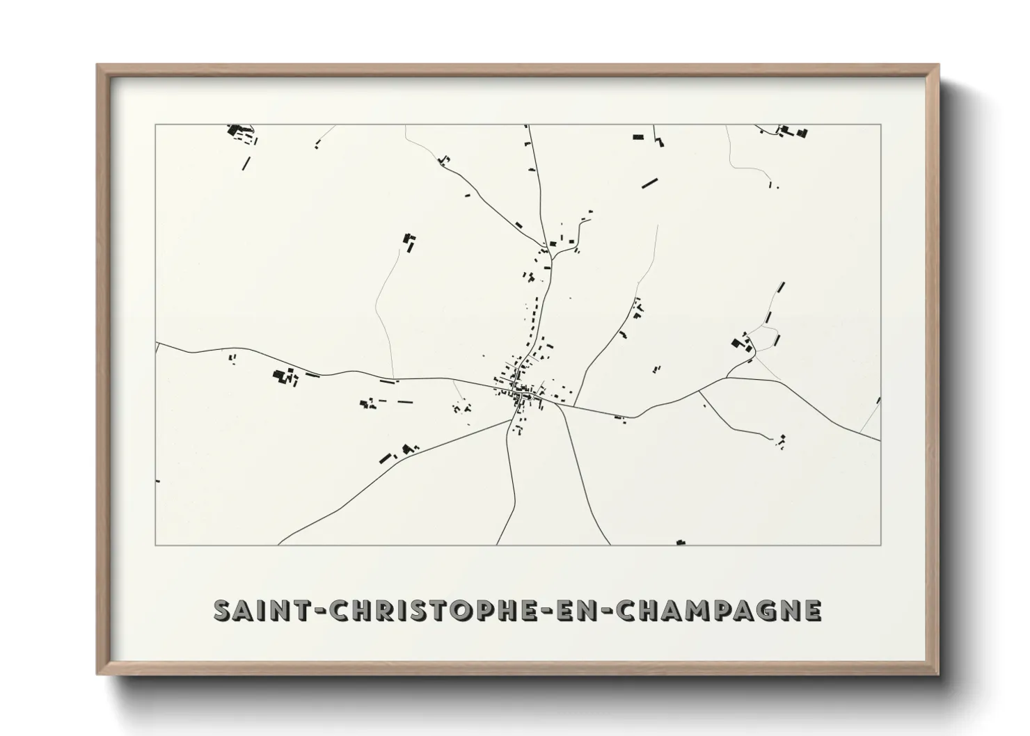 Une affiche de carte sur Saint-Christophe-en-Champagne