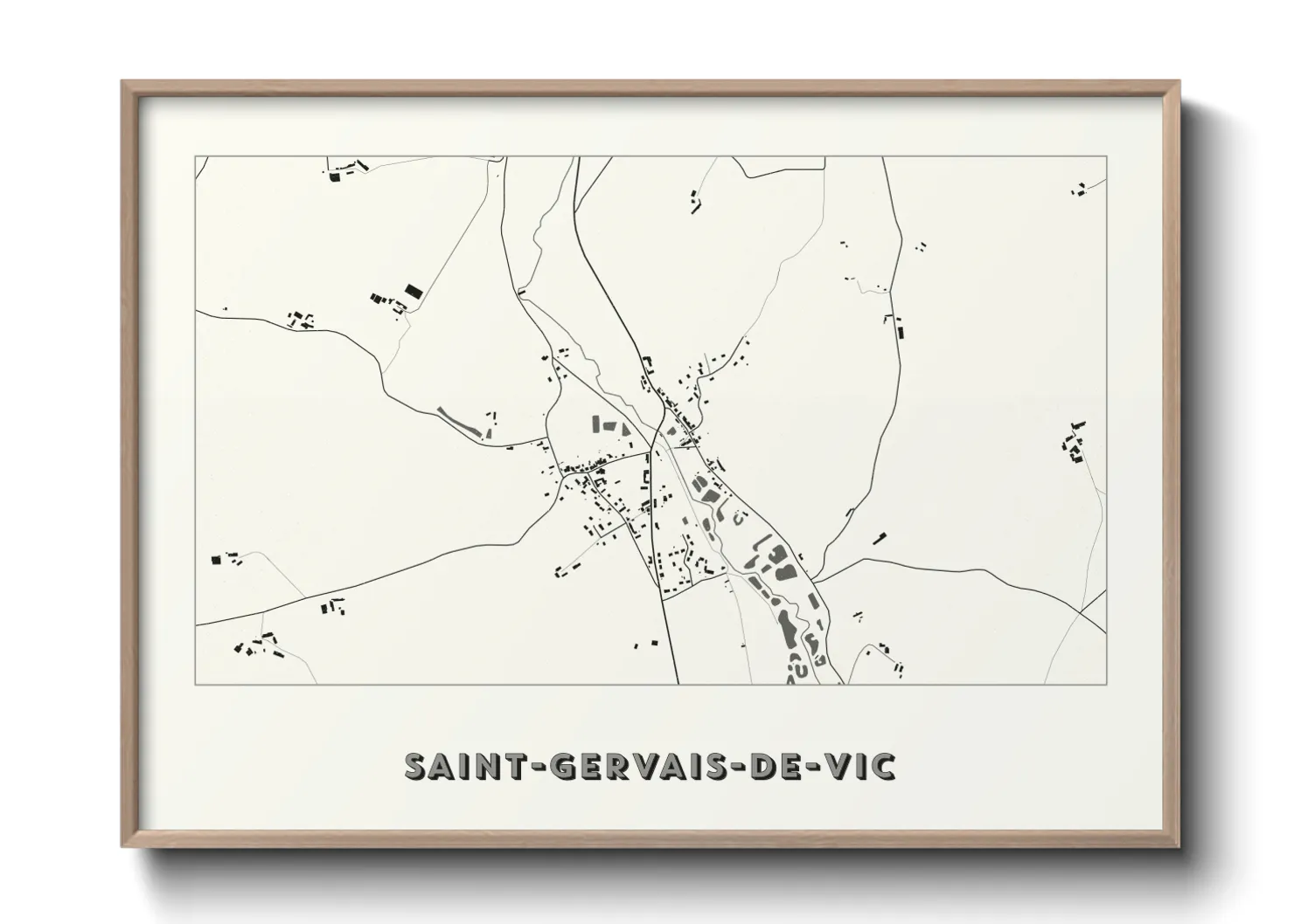 Une affiche de carte sur Saint-Gervais-de-Vic