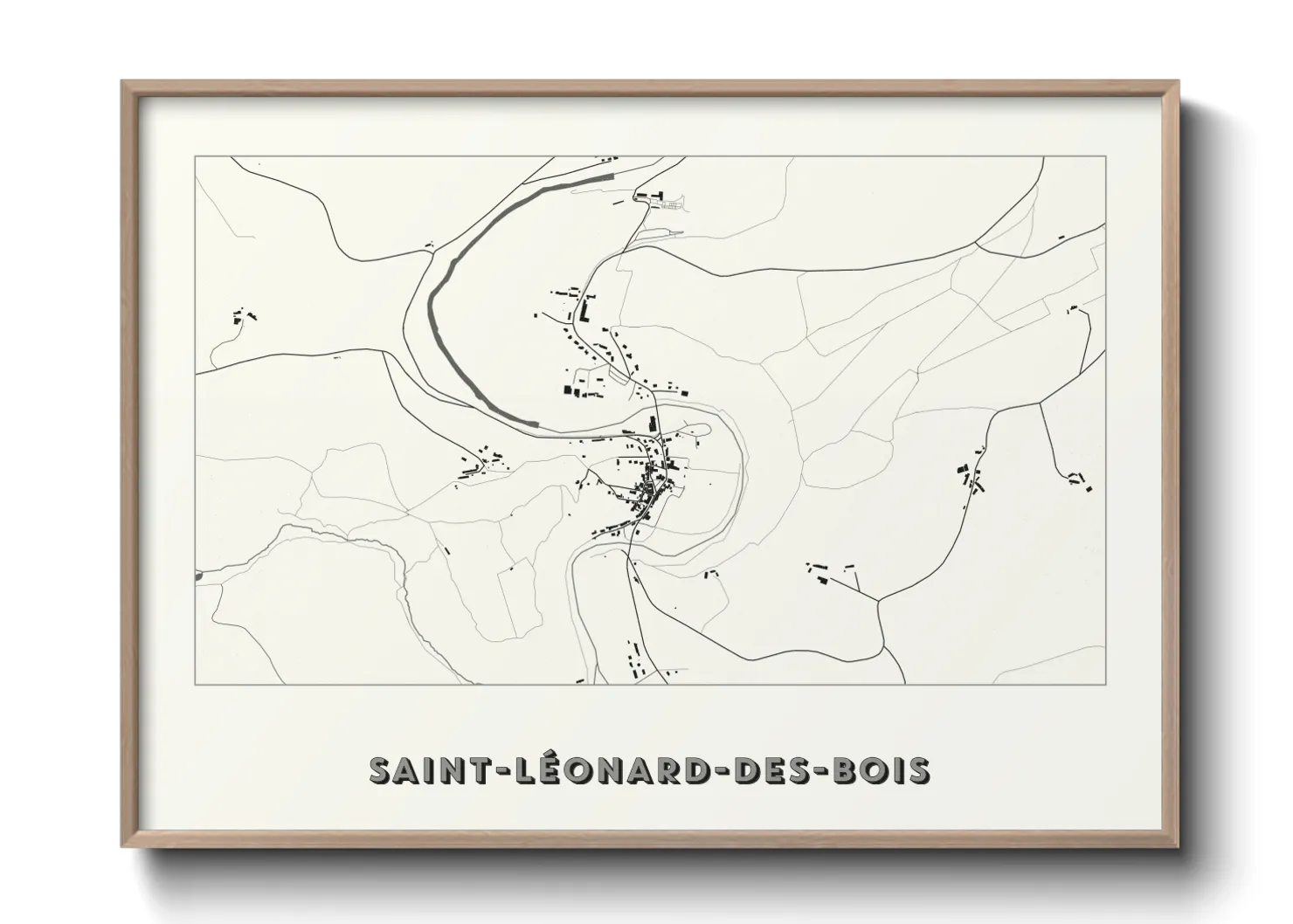 Une affiche de carte sur Saint-Léonard-des-Bois