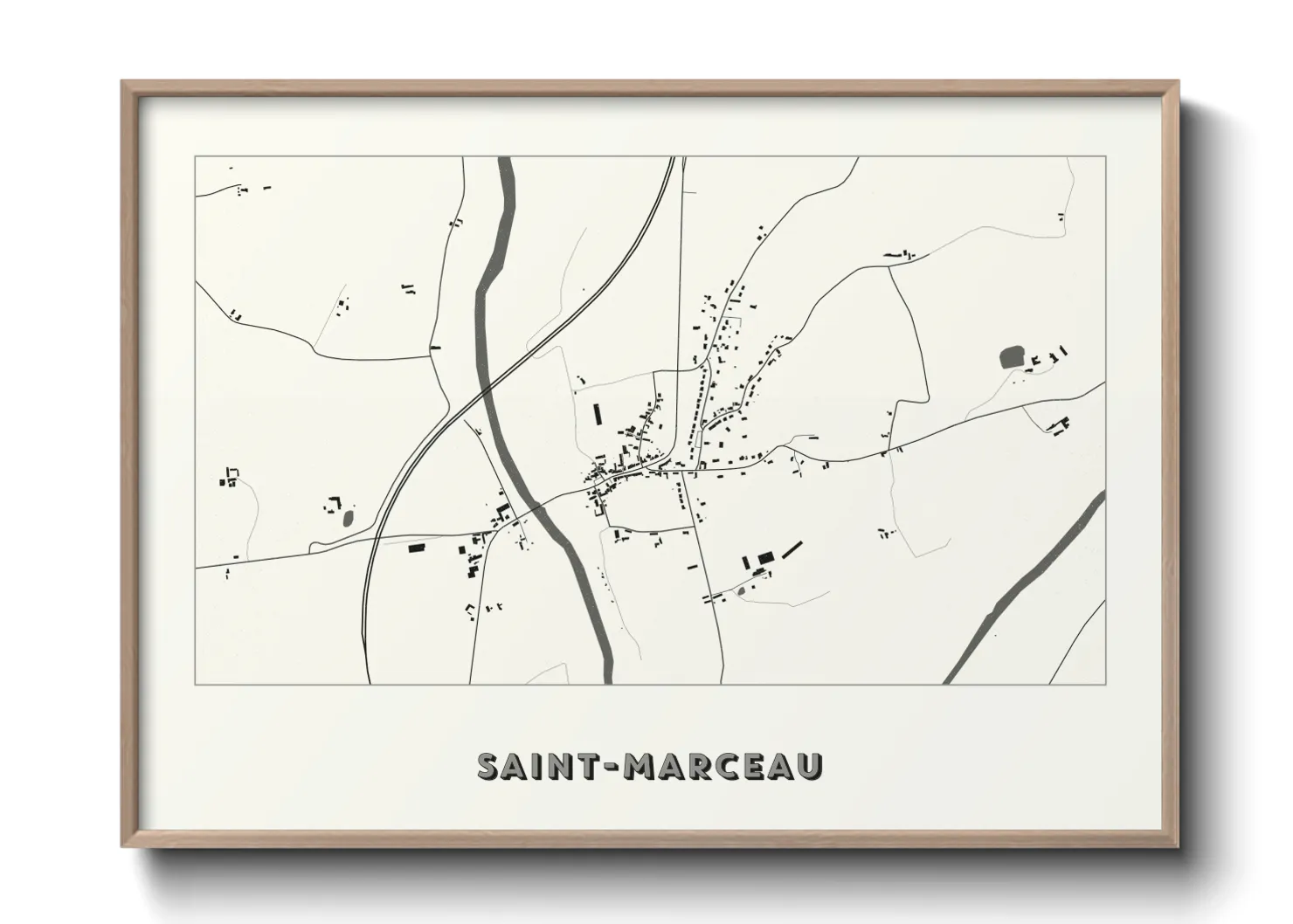 Une affiche de carte sur Saint-Marceau