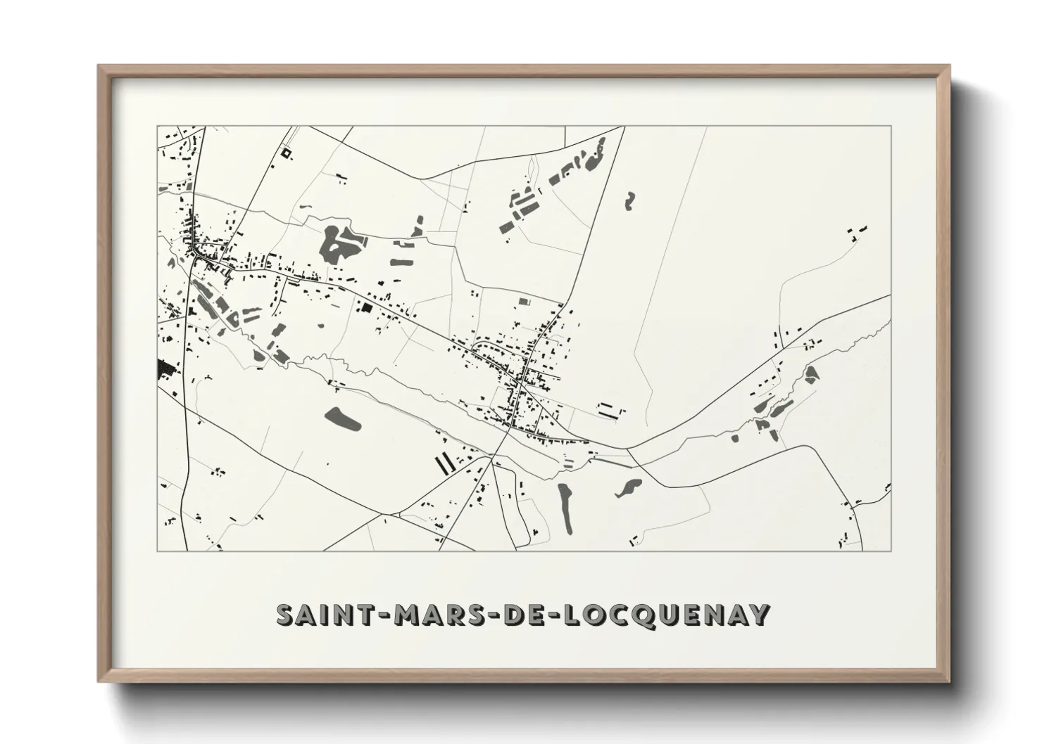 Une affiche de carte sur Saint-Mars-de-Locquenay