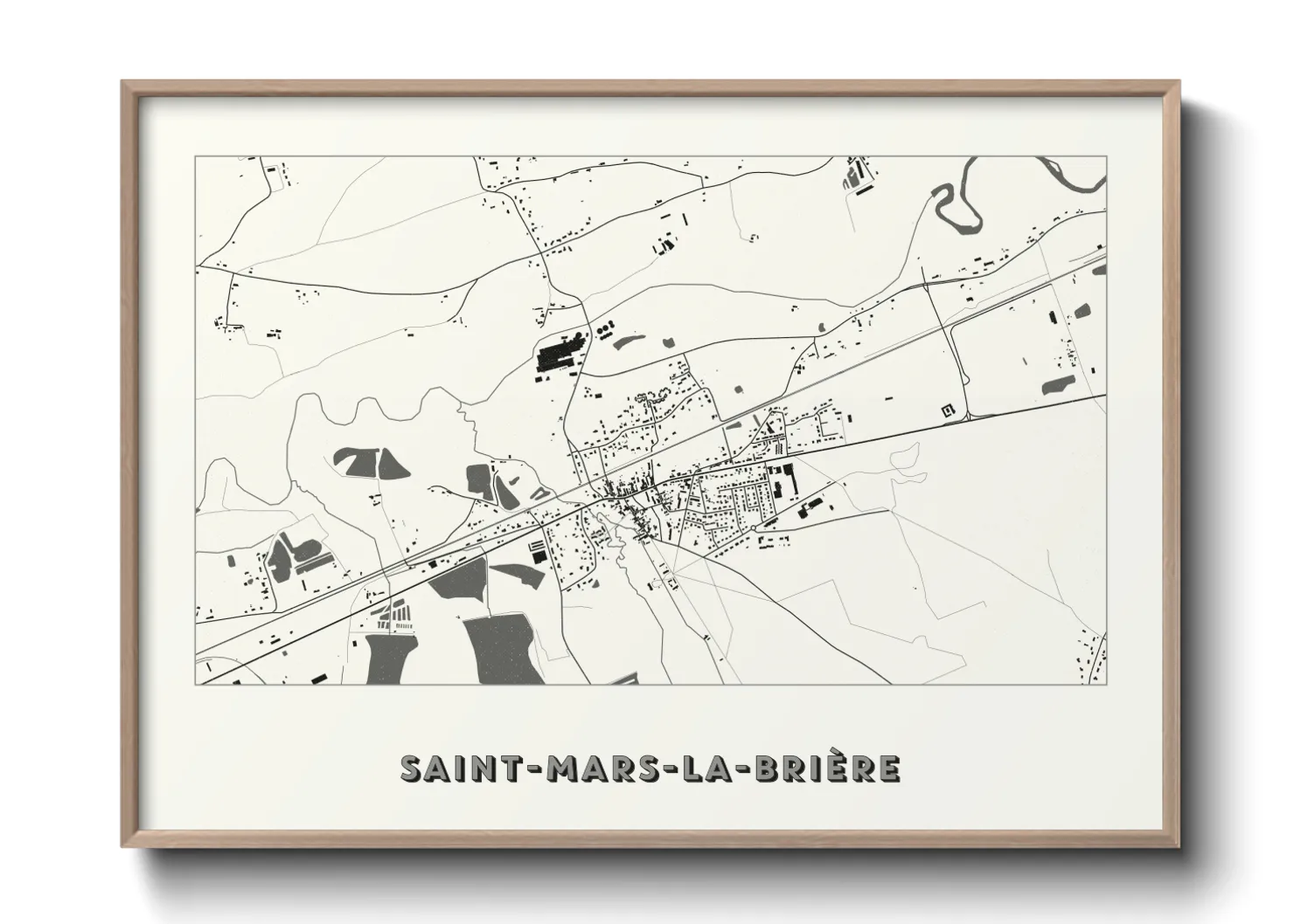 Une affiche de carte sur Saint-Mars-la-Brière