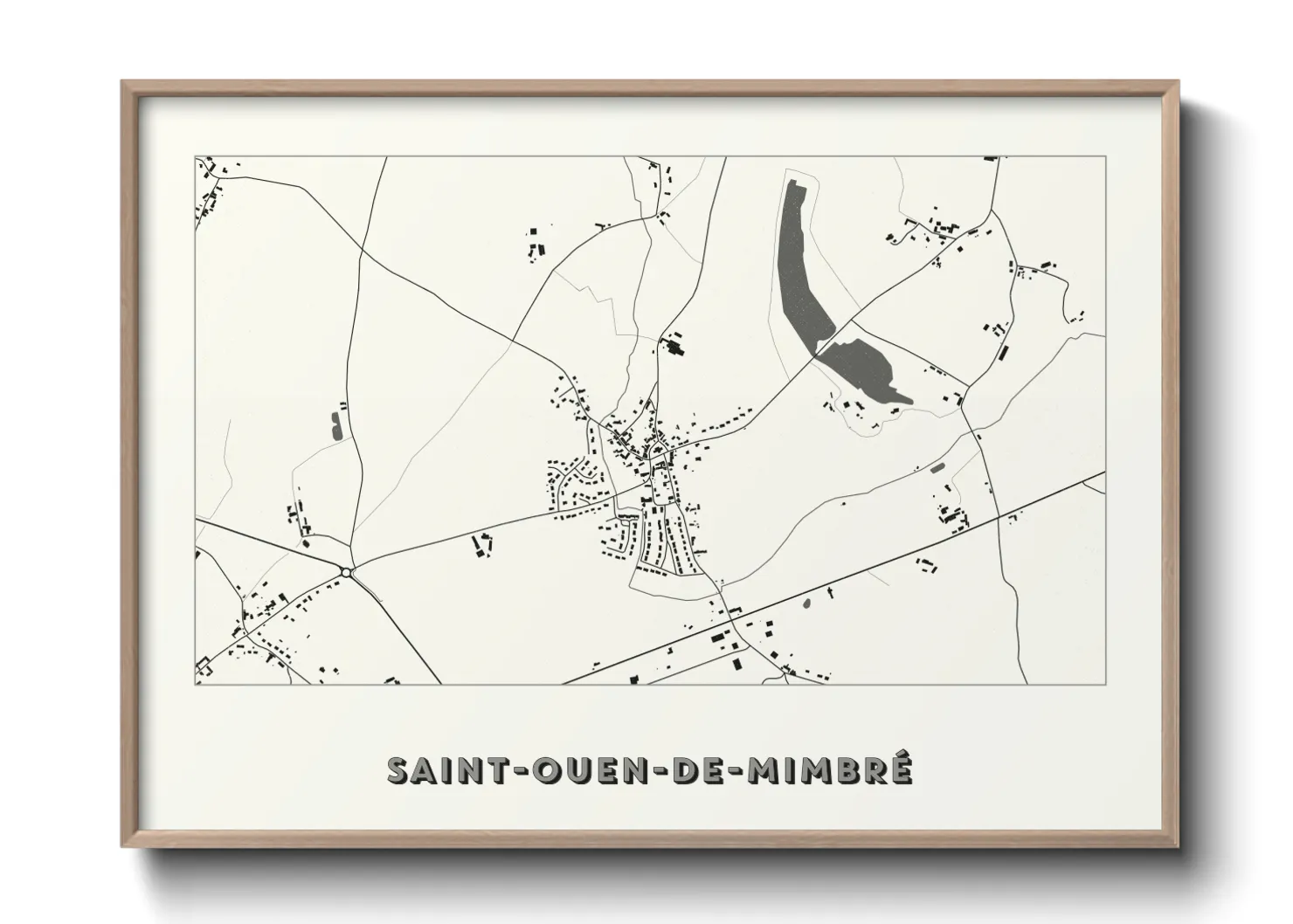 Une affiche de carte sur Saint-Ouen-de-Mimbré