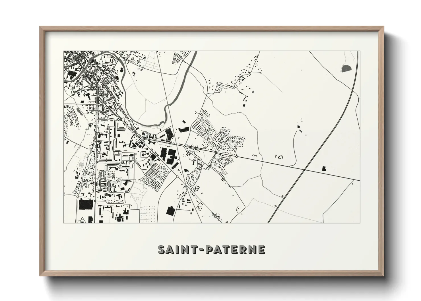 Une affiche de carte sur Saint-Paterne