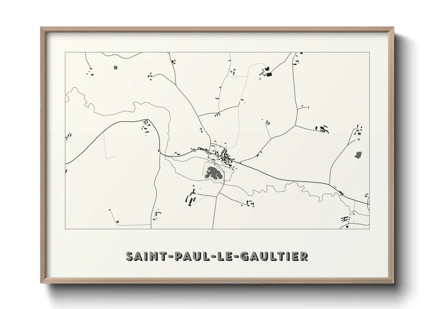 Une affiche de carte sur Saint-Paul-le-Gaultier